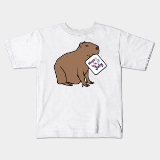 Happy 4th of July says Capybara Kids T-Shirt